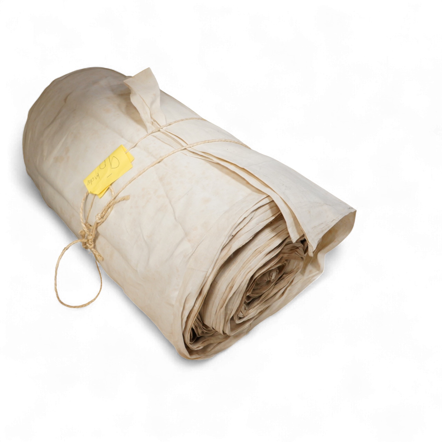 A long length of 20th century French fine linen: approx 82cm wide x 90metres long, unused.